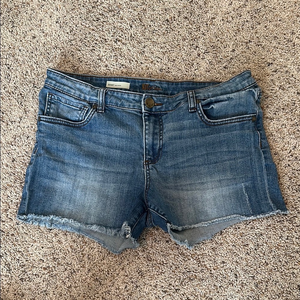 Kut from the Kloth Blue Jean Shorts with Classic Cut-Off Style